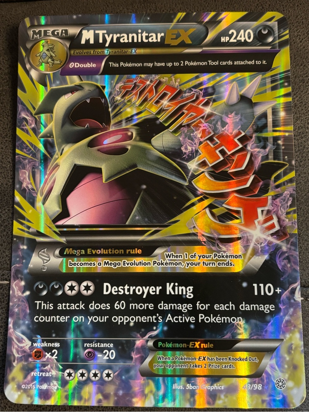 Mega Tyranitar JUMBO EX Holo Foil Pokemon Card